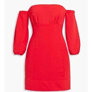 Mercia Off-The-Shoulder Textured Crepe Mini Dress / Cover Up / Sun drees